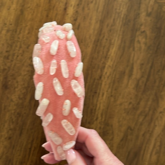 LeLe Sadoughi Healing Stone Headband OS Rose Quartz - Picture 3 of 8